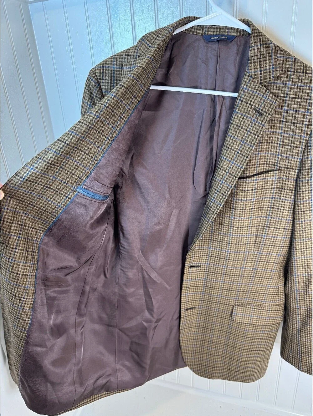 Brooks Brothers Fitzgerald 1818 Men's 39L Checked 100% Wool Sport Coat Blazer